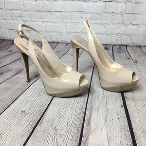 JessicaSimpson Nude SlingBack PeepToe Platform